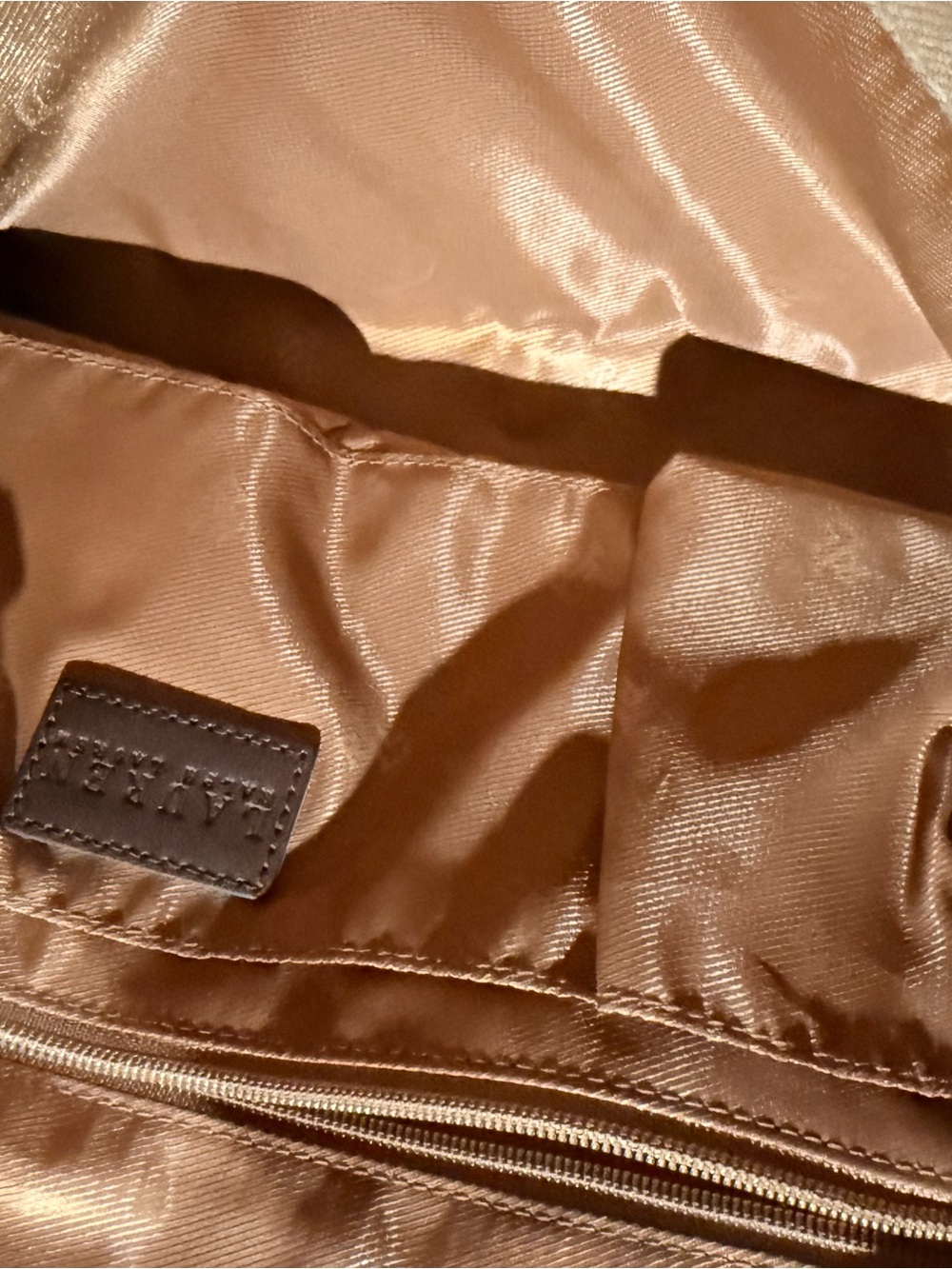 Ralph Lauren Tan Jacquard & Dark Brown Leather Tote - Picture 5 of 8